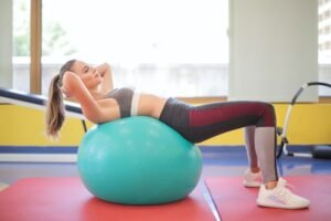 Exercise ball stretching