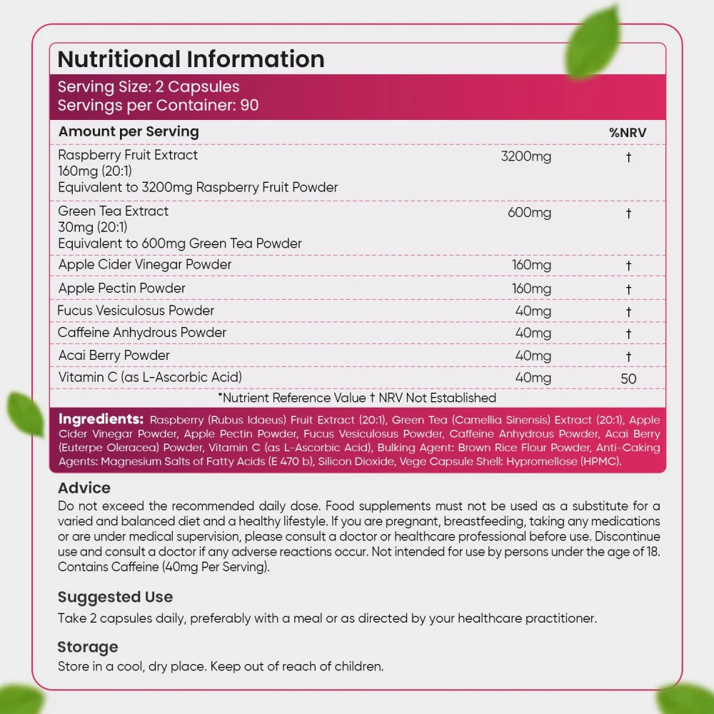 backlebel raspberry ketone plus cap uk